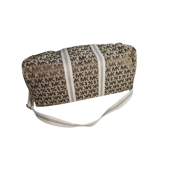 Michael Kors MK signature jacquard duffle travel bag - Picture 6 of 7